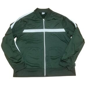 Vintage Old Navy Athletics Men's XL Track Jacket Green White Zip Up Y2K Fall‎